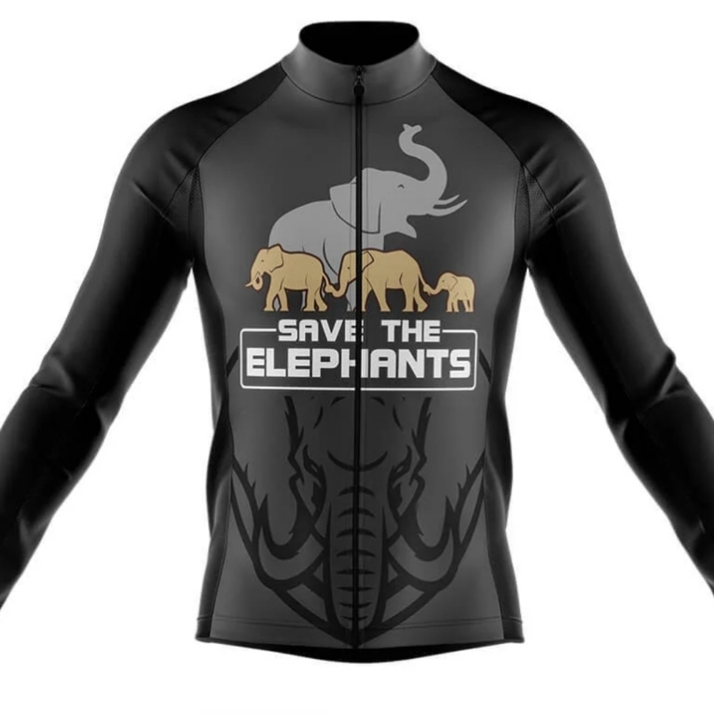 Global Cycling Gear Gcg Save The Elephants Polyester Windbreaker Xl Nwt